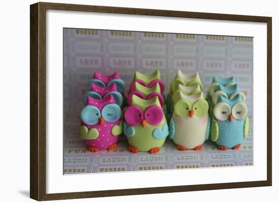 Owls Multi Color Brights Large Set-null-Framed Photographic Print