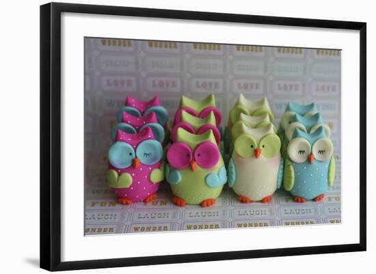 Owls Multi Color Brights Large Set-null-Framed Photographic Print