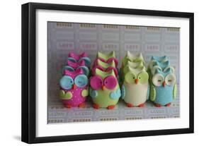 Owls Multi Color Brights Large Set-null-Framed Photographic Print