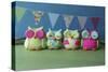 Owls Multi Color Brights-null-Stretched Canvas