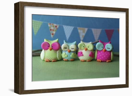 Owls Multi Color Brights-null-Framed Photographic Print