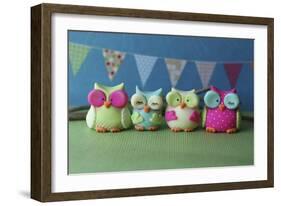 Owls Multi Color Brights-null-Framed Photographic Print