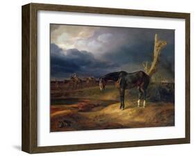 Ownerless Horse on the Battlefield at Moshaisk in 1812, 1834-Albrecht Adam-Framed Giclee Print