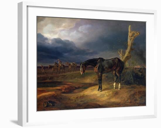 Ownerless Horse on the Battlefield at Moshaisk in 1812, 1834-Albrecht Adam-Framed Giclee Print