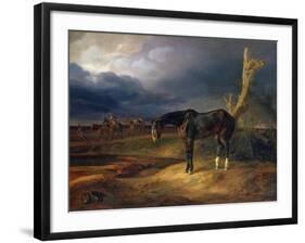 Ownerless Horse on the Battlefield at Moshaisk in 1812, 1834-Albrecht Adam-Framed Giclee Print