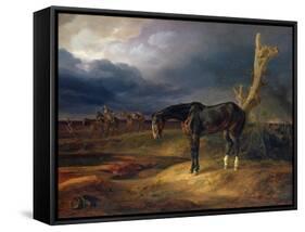 Ownerless Horse on the Battlefield at Moshaisk in 1812, 1834-Albrecht Adam-Framed Stretched Canvas