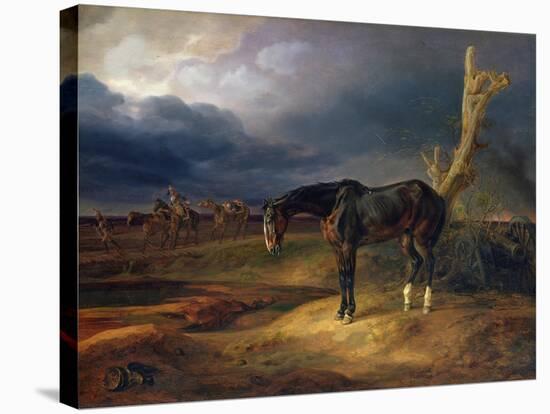 Ownerless Horse on the Battlefield at Moshaisk in 1812, 1834-Albrecht Adam-Stretched Canvas