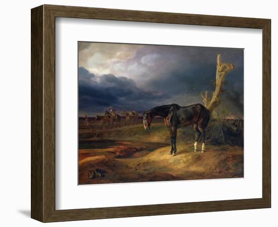 Ownerless Horse on the Battlefield at Moshaisk in 1812, 1834-Albrecht Adam-Framed Giclee Print