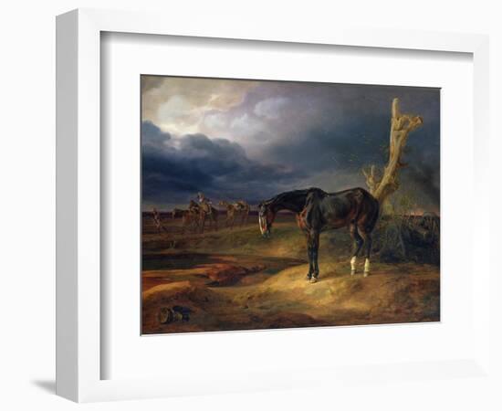 Ownerless Horse on the Battlefield at Moshaisk in 1812, 1834-Albrecht Adam-Framed Giclee Print