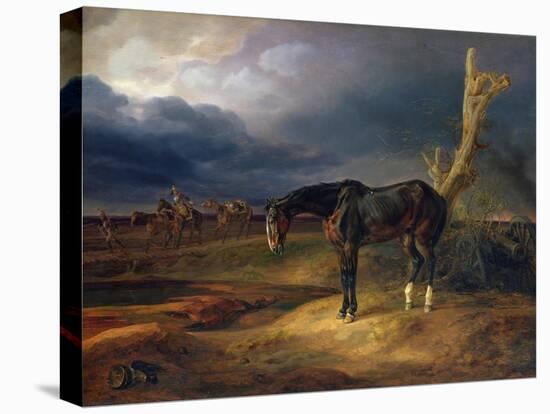 Ownerless Horse on the Battlefield at Moshaisk in 1812, 1834-Albrecht Adam-Stretched Canvas
