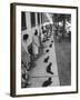 Owners with Their Black Cats, Waiting in Line For Audition in Movie "Tales of Terror"-Ralph Crane-Framed Premium Photographic Print