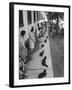 Owners with Their Black Cats, Waiting in Line For Audition in Movie "Tales of Terror"-Ralph Crane-Framed Premium Photographic Print