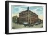 Owsley Block View of Town - Butte, MT-Lantern Press-Framed Art Print