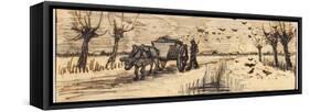 Ox-Cart in the Snow, from a Series of Four Drawings Representing the Four Seasons-Vincent van Gogh-Framed Stretched Canvas