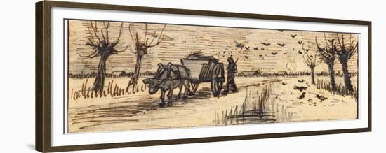 Ox-Cart in the Snow, from a Series of Four Drawings Representing the Four Seasons-Vincent van Gogh-Framed Premium Giclee Print