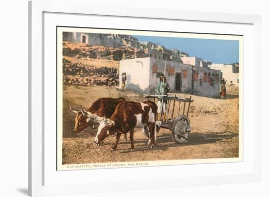 Ox Cart, Laguna Pueblo, New Mexico-null-Framed Premium Giclee Print