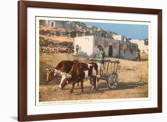 Ox Cart, Laguna Pueblo, New Mexico-null-Framed Premium Giclee Print