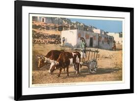 Ox Cart, Laguna Pueblo, New Mexico-null-Framed Premium Giclee Print