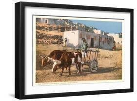 Ox Cart, Laguna Pueblo, New Mexico-null-Framed Art Print