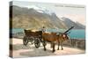 Ox Cart on Lago Di Garda, Italy-null-Stretched Canvas