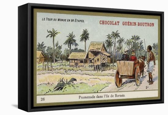 Ox Cart Ride on the Island of Borneo-null-Framed Stretched Canvas