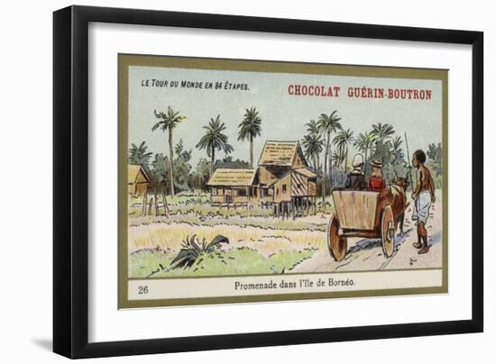 Ox Cart Ride on the Island of Borneo-null-Framed Giclee Print