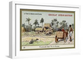 Ox Cart Ride on the Island of Borneo-null-Framed Giclee Print