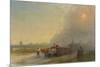 Ox-Carts in the Ukrainian Steppe-Ivan Konstantinovich Aivazovsky-Mounted Giclee Print