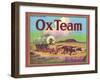 Ox Team Apple Label - Wenatchee, WA-Lantern Press-Framed Art Print