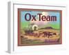 Ox Team Apple Label - Wenatchee, WA-Lantern Press-Framed Art Print