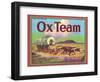 Ox Team Apple Label - Wenatchee, WA-Lantern Press-Framed Art Print