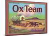 Ox Team Apple Label - Wenatchee, WA-Lantern Press-Mounted Art Print