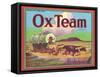 Ox Team Apple Label - Wenatchee, WA-Lantern Press-Framed Stretched Canvas