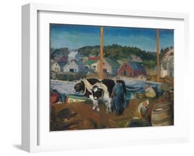 Ox Team, Wharf at Matinicus, 1916-George Wesley Bellows-Framed Giclee Print