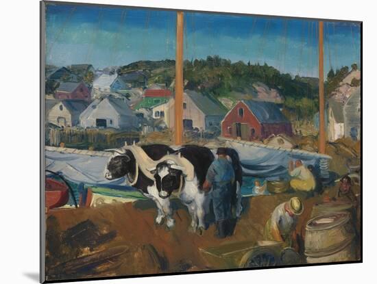 Ox Team, Wharf at Matinicus, 1916-George Wesley Bellows-Mounted Giclee Print