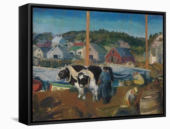 Ox Team, Wharf at Matinicus, 1916-George Wesley Bellows-Framed Stretched Canvas