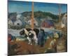 Ox Team, Wharf at Matinicus-George Wesley Bellows-Mounted Premium Giclee Print