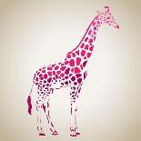 Vector Giraffe Silhouette, Abstract Animal Illustration. Can Be Used for Background, Card, Print Ma-oxanaart-Art Print