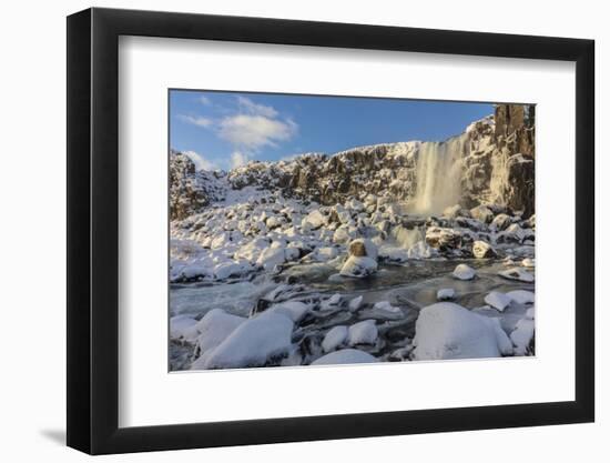 Oxararfoss in Pingevillar National Park in Iceland-Chuck Haney-Framed Photographic Print