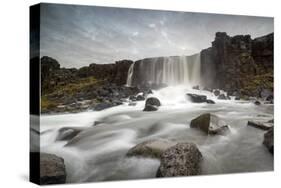 Oxararfoss waterfall, Thingvellir National Park, UNESCO World Heritage Site, Iceland, Polar Regions-Jon Reaves-Stretched Canvas