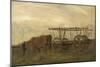 Oxen and a Cart, 1862 (Oil on Canvas)-Charles Francois Daubigny-Mounted Giclee Print