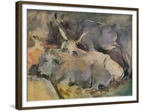 'Oxen at Siena', c1910-John Singer Sargent-Framed Premium Giclee Print
