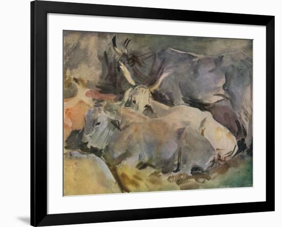 'Oxen at Siena', c1910-John Singer Sargent-Framed Premium Giclee Print