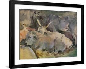 'Oxen at Siena', c1910-John Singer Sargent-Framed Premium Giclee Print