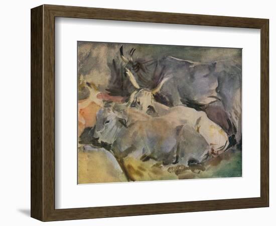 'Oxen at Siena', c1910-John Singer Sargent-Framed Giclee Print