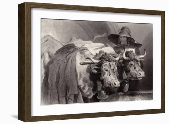 Oxen at the Tank, Geneva, Switzerland-Edwin Henry Landseer-Framed Giclee Print