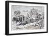 Oxen Drawing a Primitive Sled Laden with Rocks, 1886-Armand Jean Heins-Framed Giclee Print