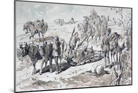 Oxen Drawing a Primitive Sled Laden with Rocks, 1886-Armand Jean Heins-Mounted Giclee Print