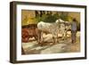 Oxen in Yard-Giovanni Fattori-Framed Giclee Print