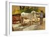 Oxen in Yard-Giovanni Fattori-Framed Giclee Print